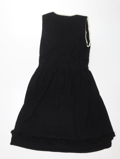 Lowie Women's Black A-Line Cotton Dress S