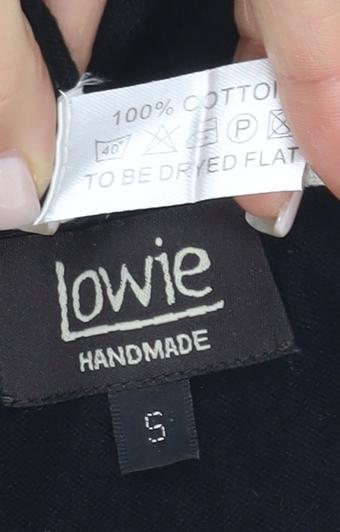Lowie Women's Black A-Line Cotton Dress S