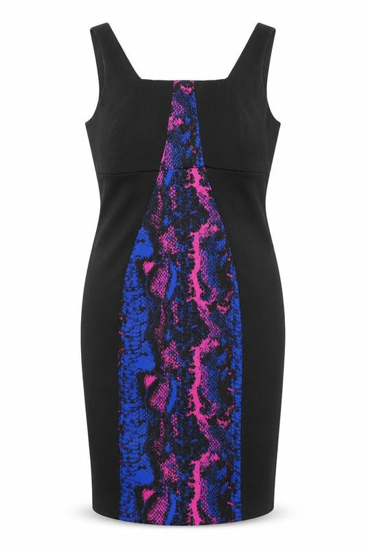 Front view of Women's Black Sheath Dress, size 14, Party Ready