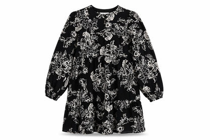 Marks and Spencer Women's Black Floral A-Line Dress Size 12