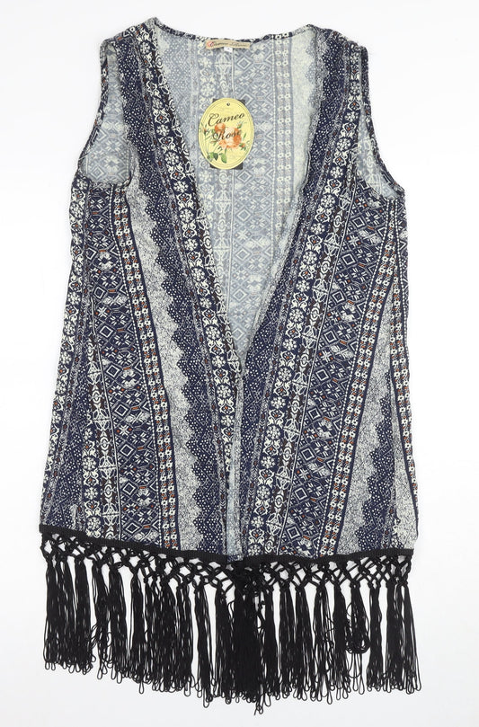 Cameo Rose Women's Blue Kimono Viscose Fringe