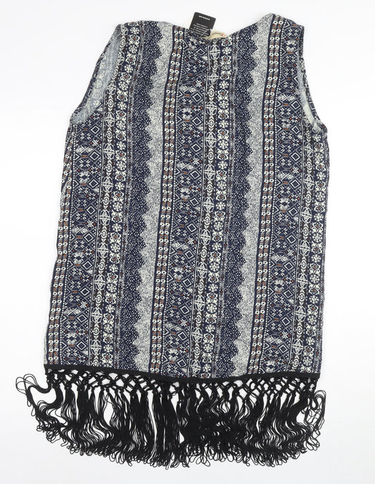 Cameo Rose Women's Blue Kimono Viscose Fringe