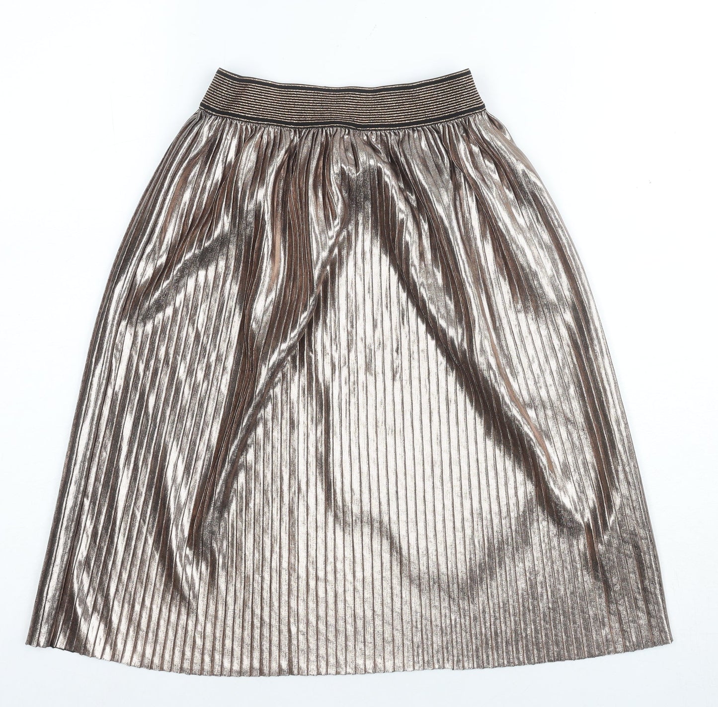 Next Women Silver Pleated Midi Skirt