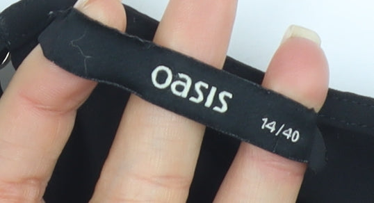 Womens UK Size 14 Oasis Black  Blouse