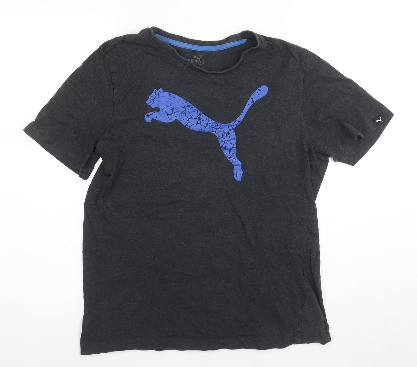 Puma Men's Black Graphic Logo T-Shirt - Size S