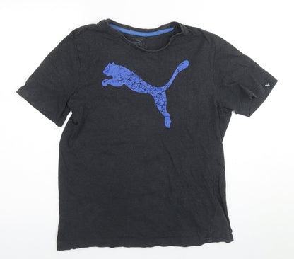 Puma Men's Black Graphic Logo T-Shirt - Size S