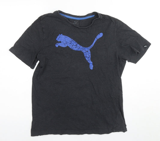 Puma Men's Black Graphic Logo T-Shirt - Size S