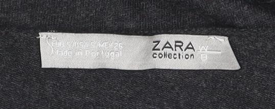 Womens UK Size 2XS Zara Black Basic Blouse