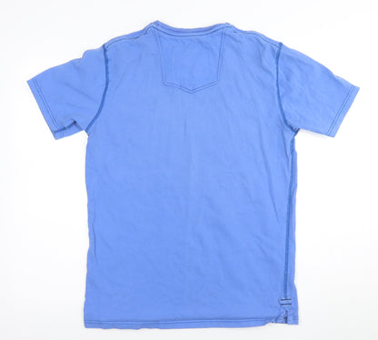 Lee Cooper Men’s Blue Cotton Crew Neck T-Shirt, S