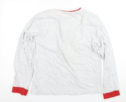 Grinch Men's Grey Red Pyjama Top M Christmas