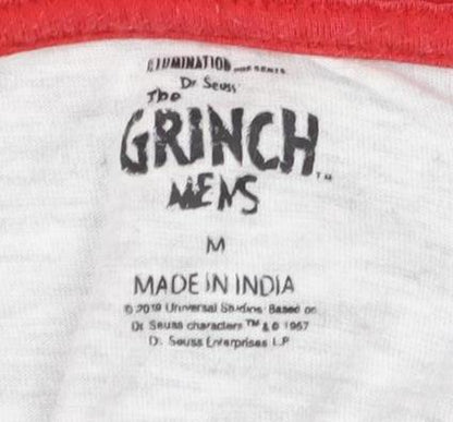 Grinch Men's Grey Red Pyjama Top M Christmas