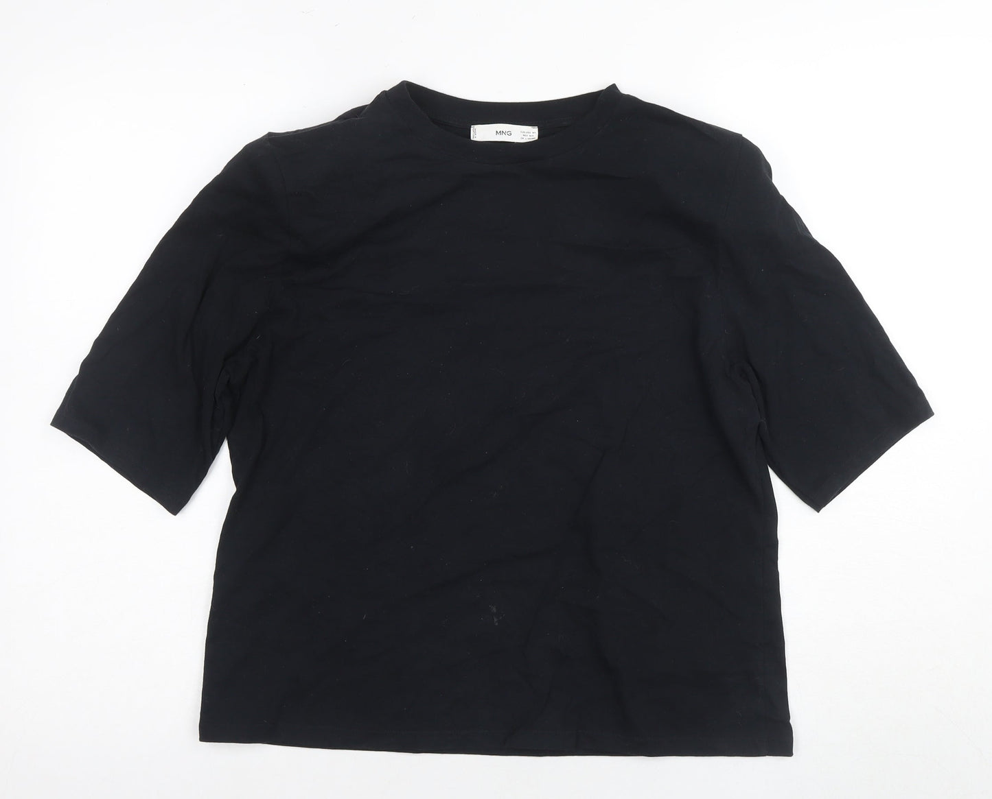 Womens UK Size M MNG Black Basic T-Shirt