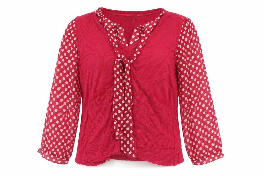 Womens UK Size L CC Red Wrap Blouse