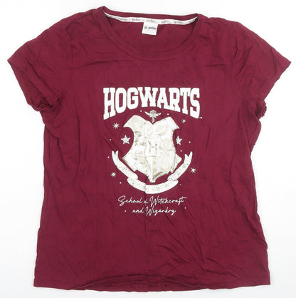 Harry Potter Women's Red Hogwarts Pyjama Top Size 8-10