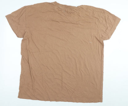 Unisex Adults UK Size 16 COLLUSION Brown  T-Shirt