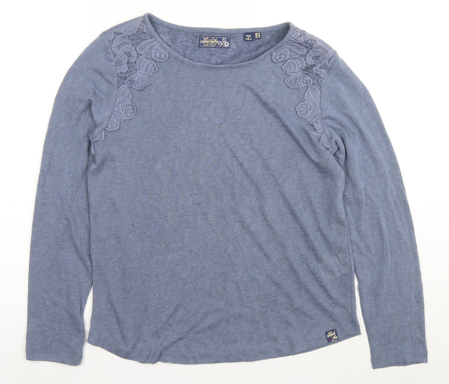 Womens UK Size 14 Superdry Blue  Blouse