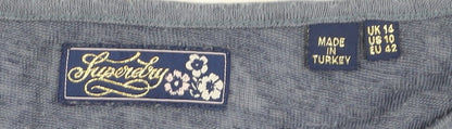 Womens UK Size 14 Superdry Blue  Blouse