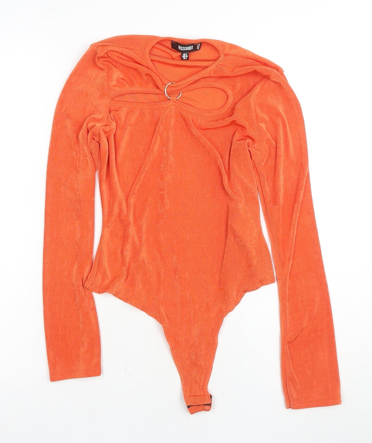 Womens UK Size 8 Missguided Orange Basic Blouse