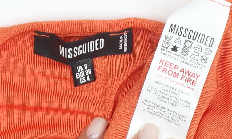 Womens UK Size 8 Missguided Orange Basic Blouse