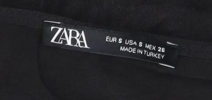 ZARA Black Bodycon Dress Women Size 8 Party V-Neck