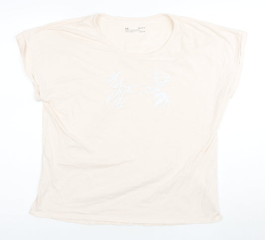 Womens UK Size M Under armour Beige Basic T-Shirt