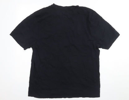 O’Neills Men's Black Logo T-Shirt, Size L, Cotton