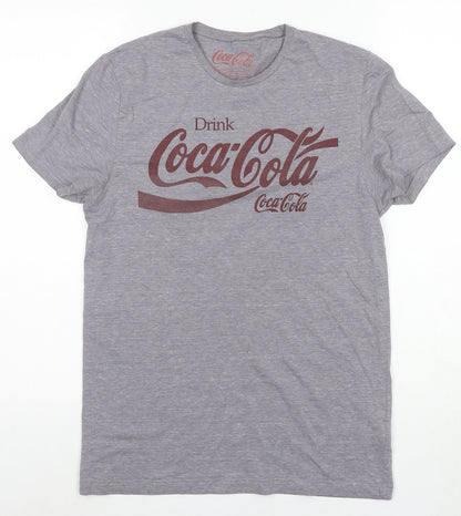Unisex Adults UK Size S Coca-Cola Grey  T-Shirt