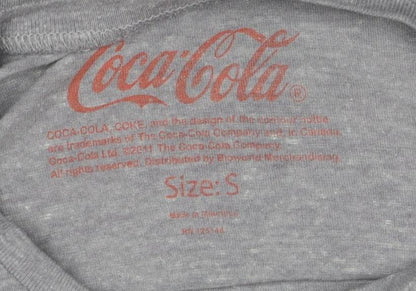 Unisex Adults UK Size S Coca-Cola Grey  T-Shirt