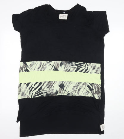 Womens UK Size L Post Card Black  T-Shirt