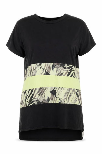 Womens UK Size L Post Card Black  T-Shirt