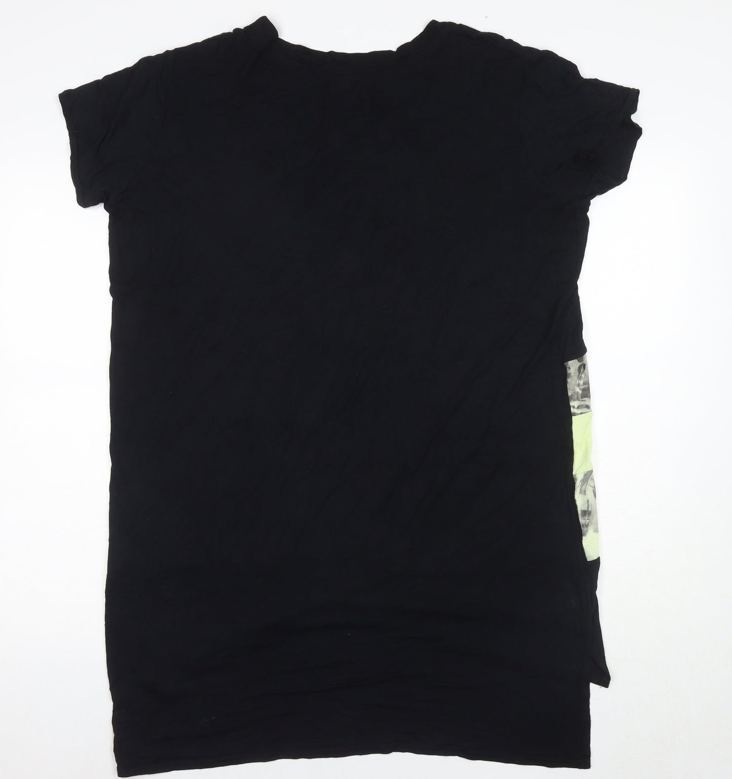 Womens UK Size L Post Card Black  T-Shirt