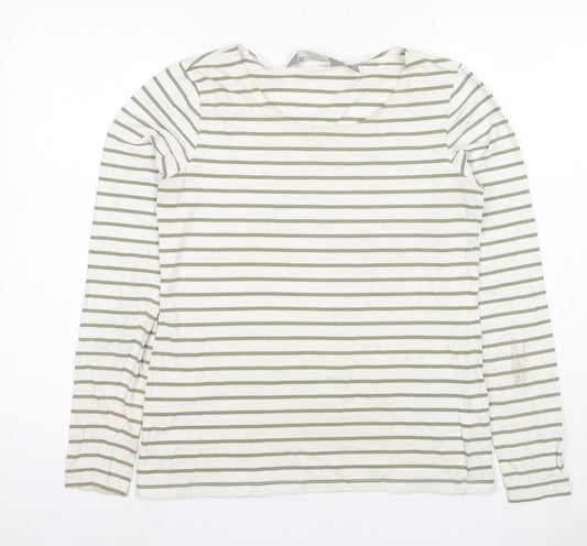 Mountain Warehouse Women's White Striped T-Shirt Long Sleeve