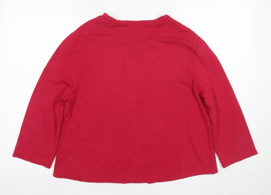 Womens UK Size 16 Richards Red Basic T-Shirt