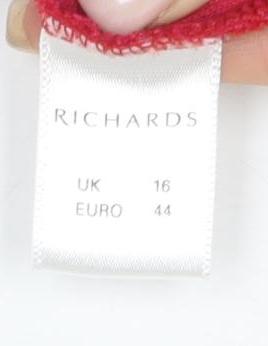 Womens UK Size 16 Richards Red Basic T-Shirt