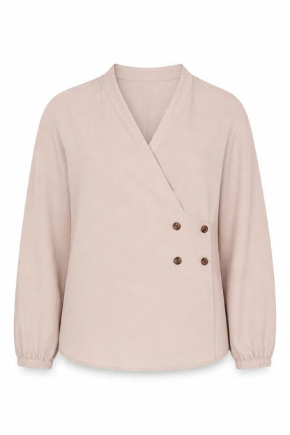 Topshop Women's Beige Wrap Blouse Size 4