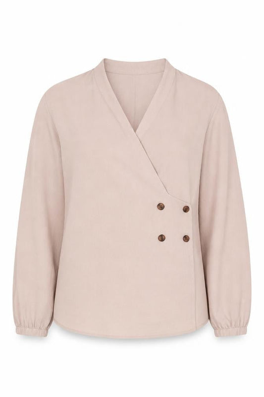 Topshop Women's Beige Wrap Blouse Size 4