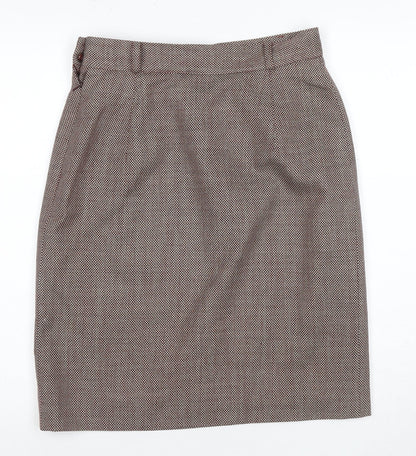 Jaeger Women's Multicoloured Wool Pencil Skirt Size 14 Vintage