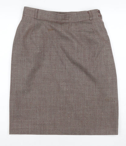 Jaeger Women's Multicoloured Wool Pencil Skirt Size 14 Vintage