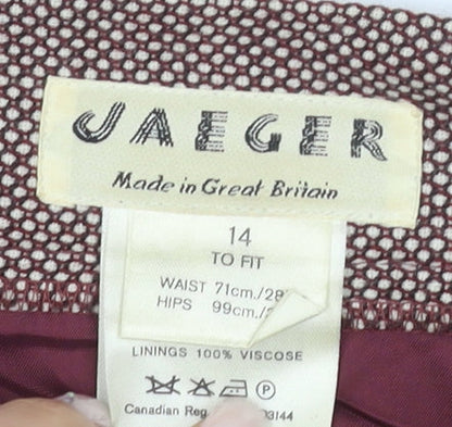 Jaeger Women's Multicoloured Wool Pencil Skirt Size 14 Vintage