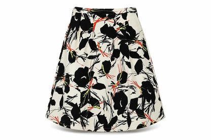 Warehouse Women's Multicoloured Floral A-Line Skirt Size 14
