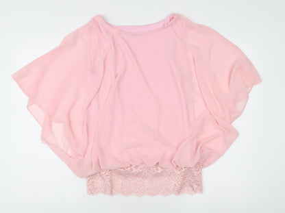 Womens UK Size 12 David Emanuel Pink Kimono Blouse