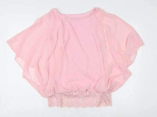 Womens UK Size 12 David Emanuel Pink Kimono Blouse