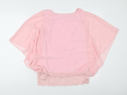 Womens UK Size 12 David Emanuel Pink Kimono Blouse