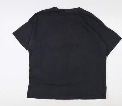 Unisex Adults UK Size L Bravado Black Basic T-Shirt