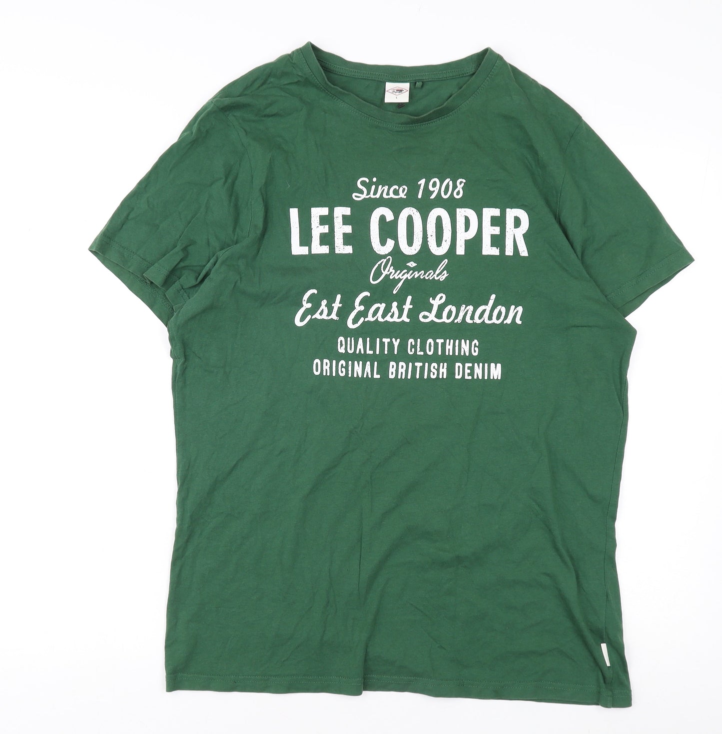 Lee Cooper Men's L Green Graphic Print T-Shirt
