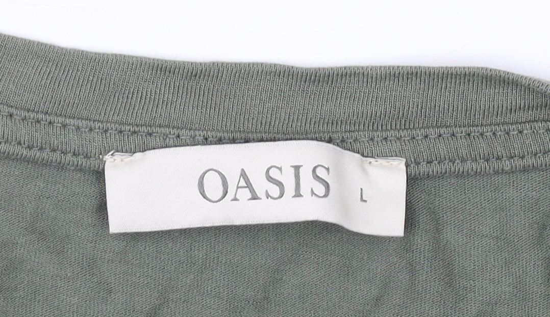 Womens UK Size L Oasis Green Basic T-Shirt