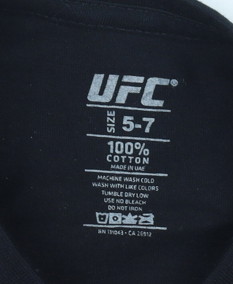 UFC Boys Black Graphic T-Shirt 5-6 Years