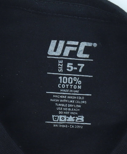 UFC Boys Black Graphic T-Shirt 5-6 Years