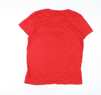 Unisex Adults UK Size XS Disney Red Basic T-Shirt