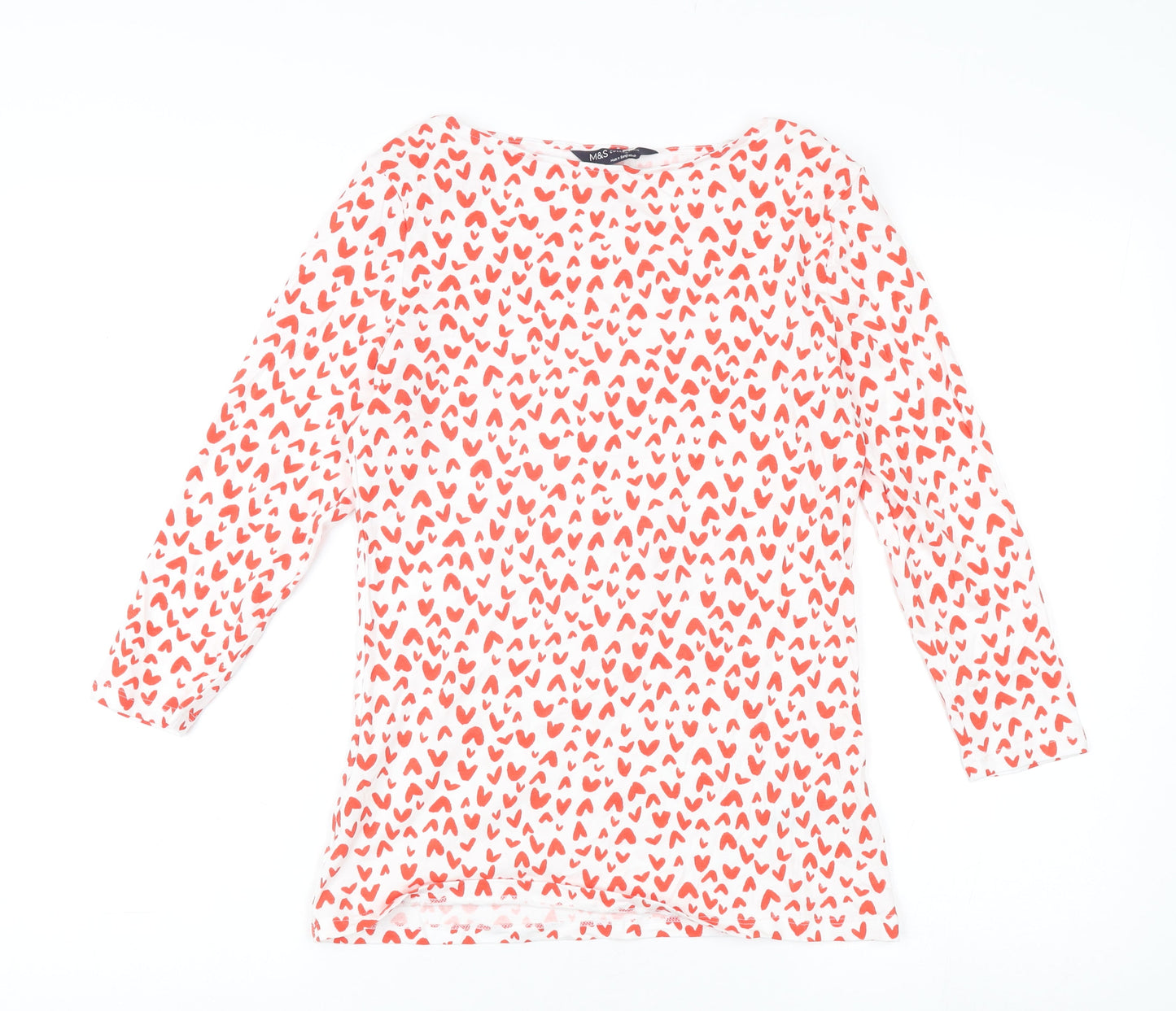 Marks & Spencer Women's White Heart Print T-Shirt